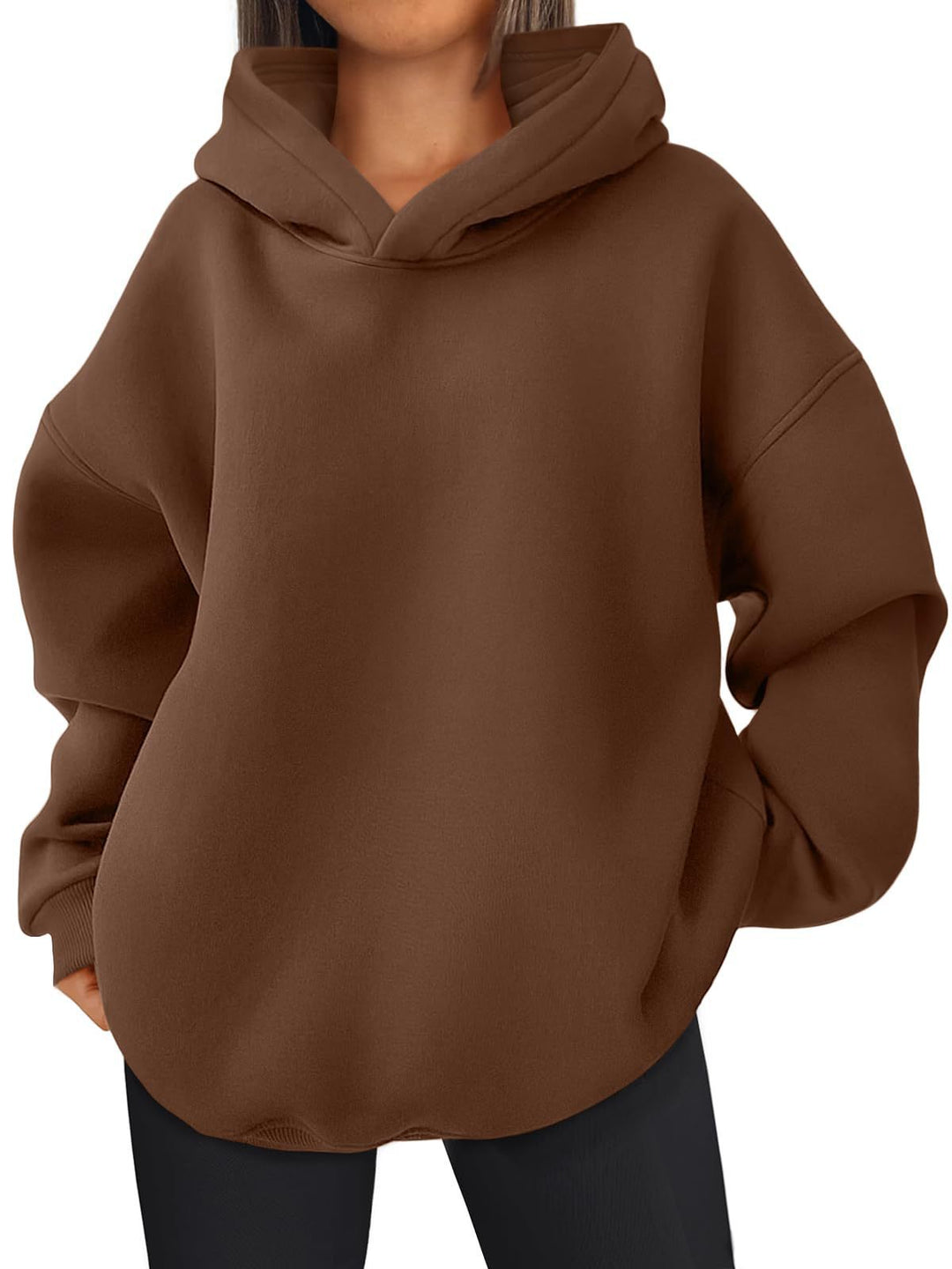 Women's nan kastiger hoodie with double-layered hood, dropped shoulders and longer back Mune Fashion