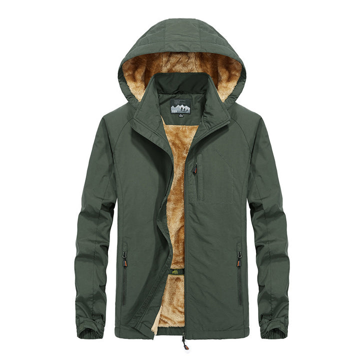 Men's Windproof Softshell Hooded Jacket with Thermal Teddy Lining Mune Fashion