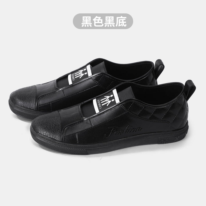 Women Casual Slip-On Sneakers in Leather Look with Quilted Heel and Contrasting Rubber Sole Mune Fashion