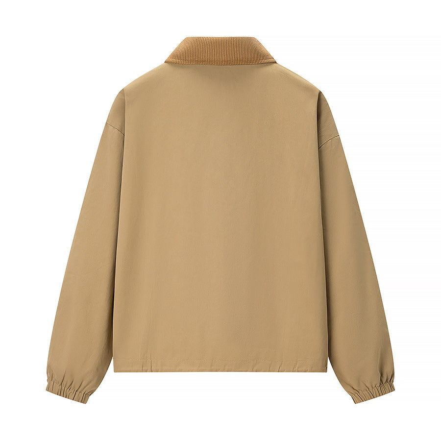 Women’s short jacket in workwear style with cord collar, zipper and patch chest pockets Mune Fashion