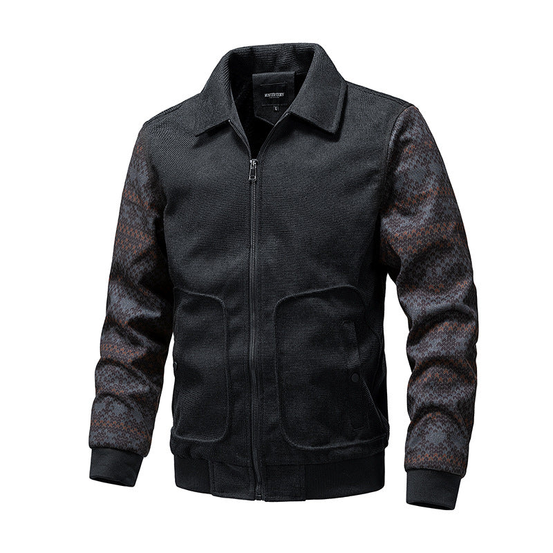 Men's zip-up knit jacket with Norwegian sleeves Mune Fashion