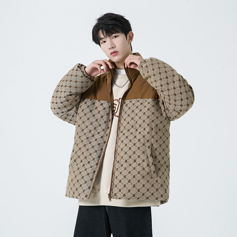 Men's quilted jacket with all-over pattern and high collar Mune Fashion