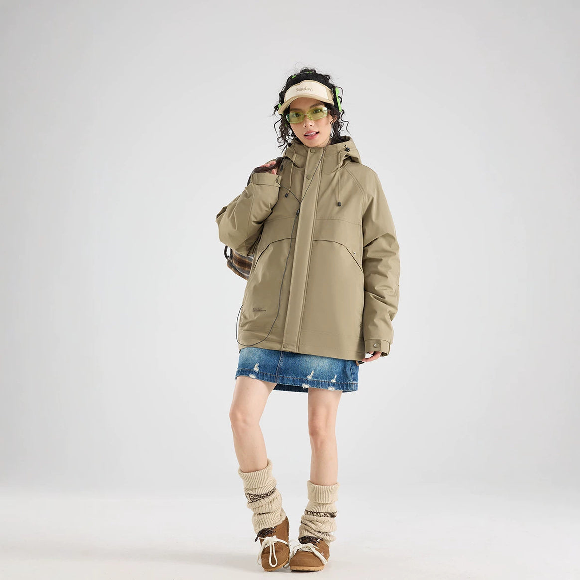 Women's waterproof breathable hooded jacket in technical oversized cut Mune Fashion