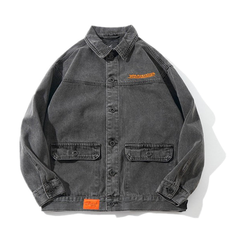 Men's Casual Denim Jacket with Fashionable Accents Mune Fashion