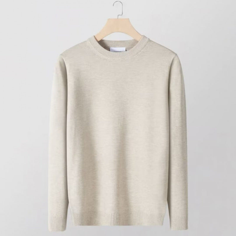 Men's fine crew neck sweater made of cotton blend with light texture and slim fit Mune Fashion