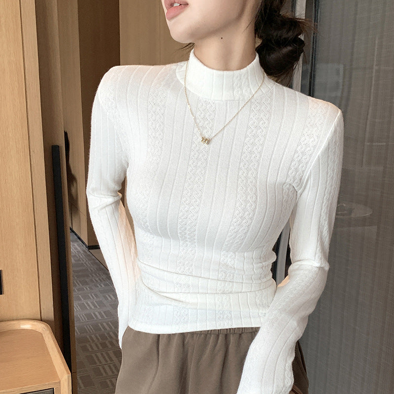 Ladies Elegant Long Sleeve Ribbed Top Mune Fashion