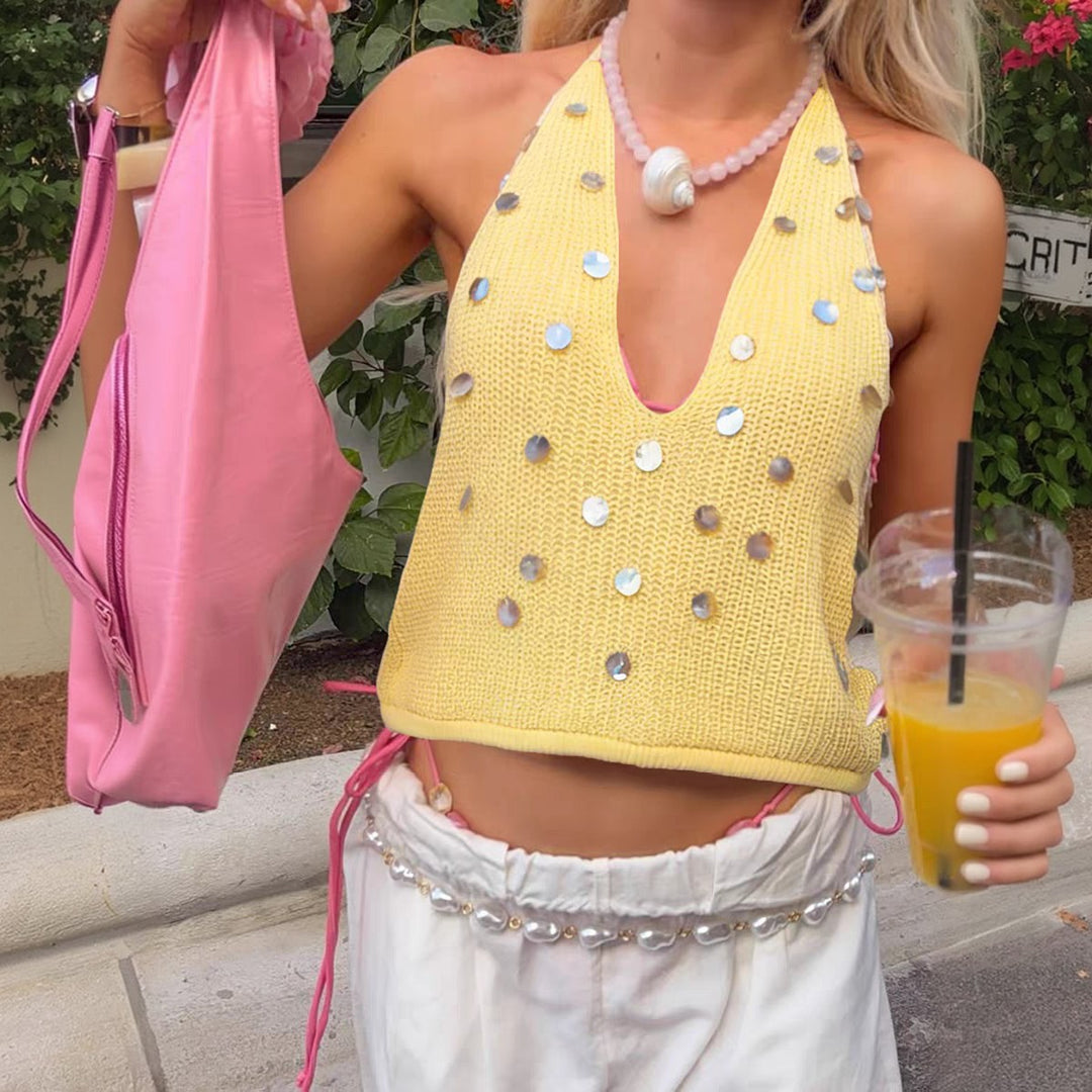Women’s knit top with sparkling details Mune Fashion