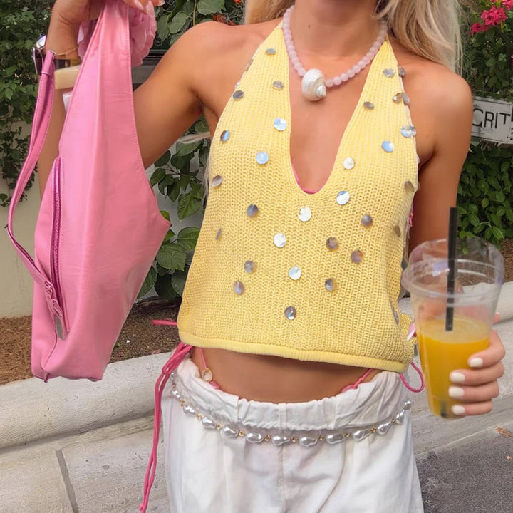 Women’s knit top with sparkling details Mune Fashion