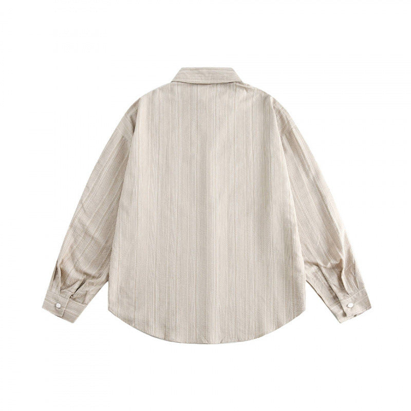 Unisex Oversize striped shirt with chest pocket and rounded hem Mune Fashion