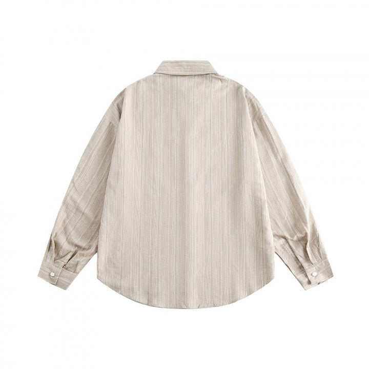 Unisex Oversize striped shirt with chest pocket and rounded hem Mune Fashion