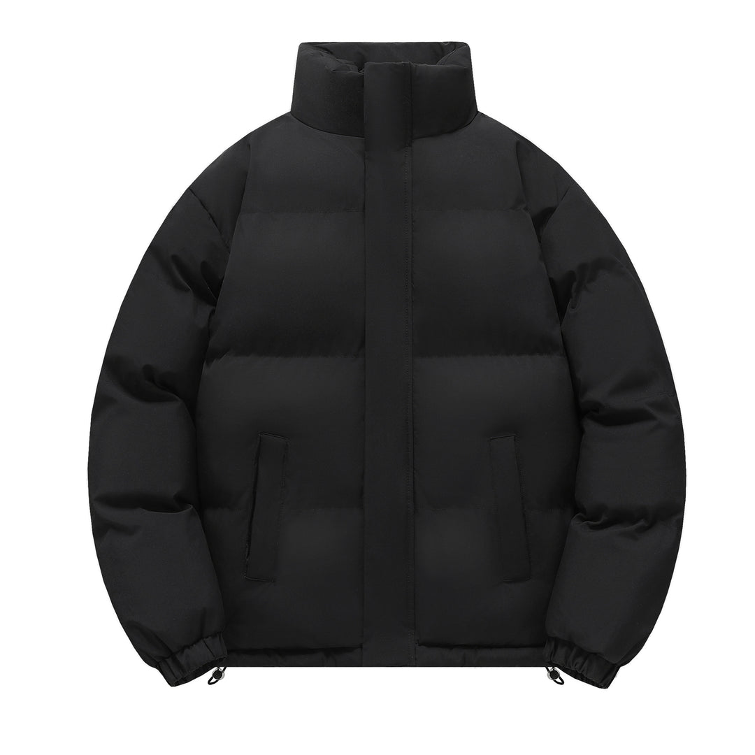 Men's short cut heavily padded quilted jacket with high stand-up collar and drawstring hem Mune Fashion