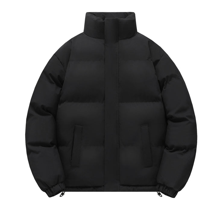 Men's short cut heavily padded quilted jacket with high stand-up collar and drawstring hem Mune Fashion