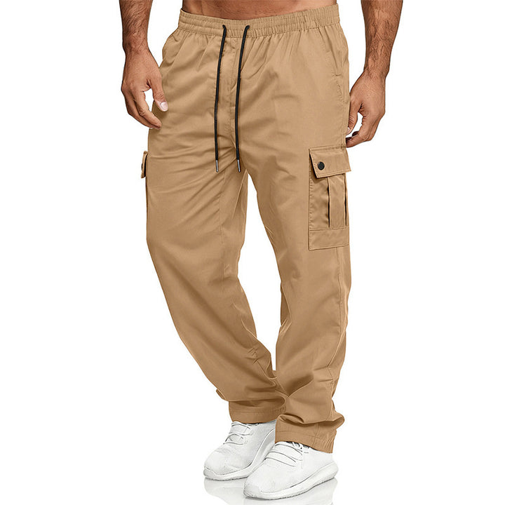 Men's cargo leisure pants with elastic waistband, drawstring, and flap pockets Mune Fashion