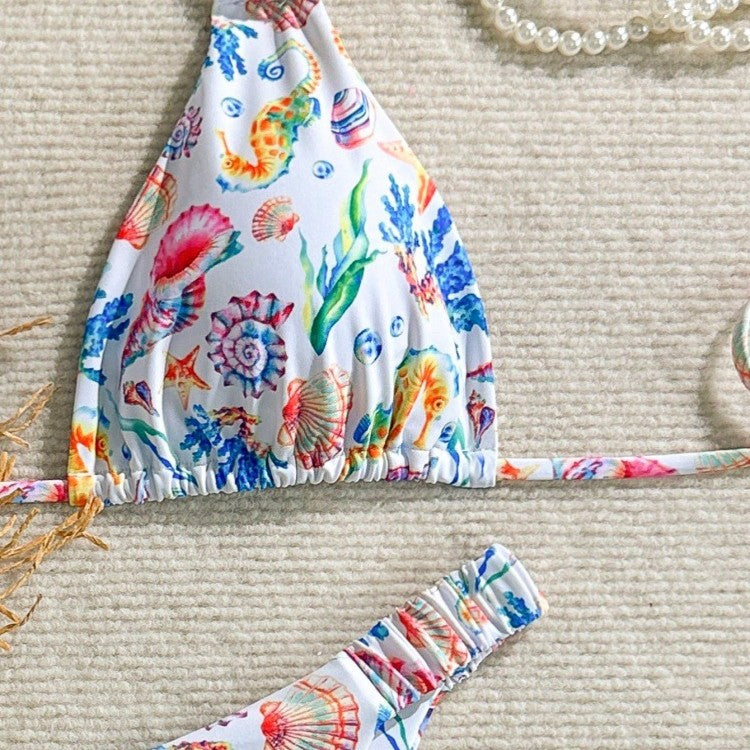 Women's bikini set with colorful underwater motif and adjustable straps Mune Fashion