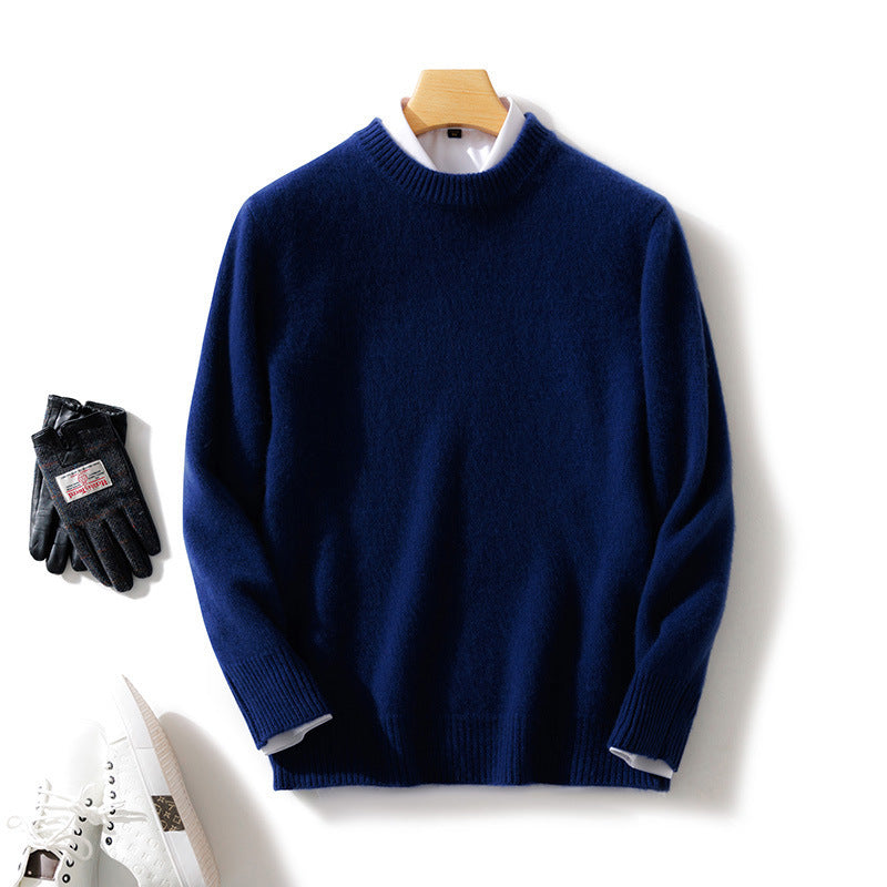 Men's Fine Stand Collar Pullover made of Cashmere Blend with Ribbed Cuffs and Slim Silhouette Mune Fashion