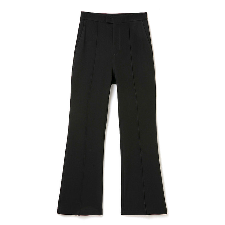 Women's High-Waist Pants with Wide Flare and Crease Mune Fashion