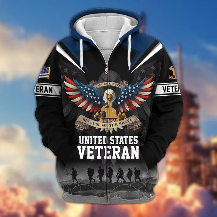 Men's hoodie with American veteran motif Mune Fashion