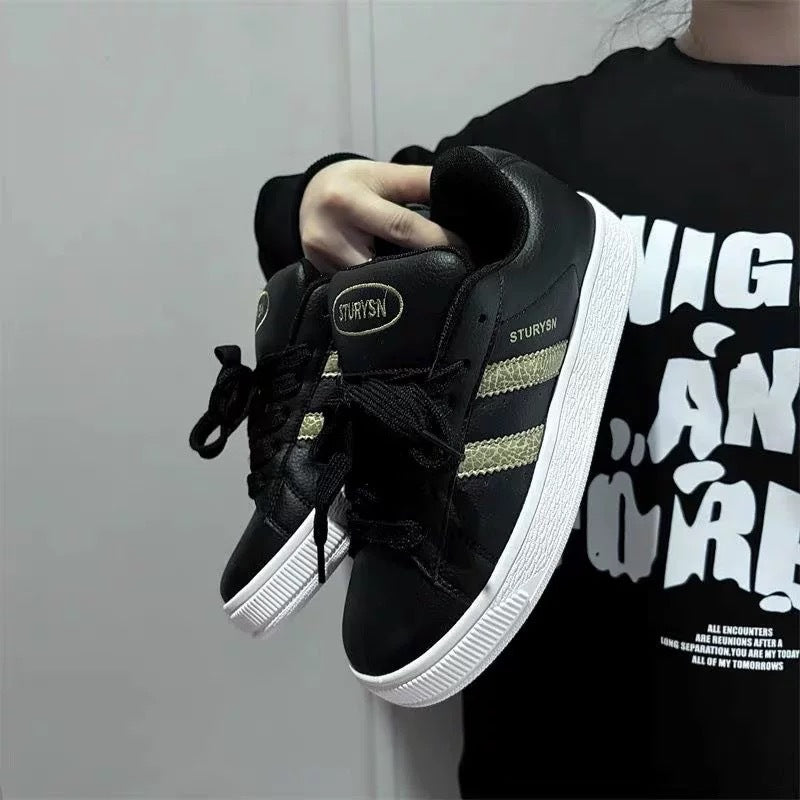 Ladies Sporty Sneakers with Classic Stripe Design Mune Fashion