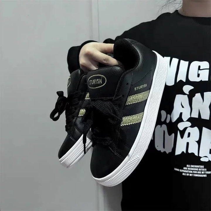 Ladies Sporty Sneakers with Classic Stripe Design Mune Fashion