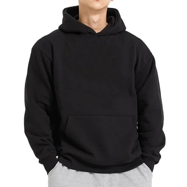 Men's heavy hooded sweatshirt in boxy cut with kangaroo pocket, ribbed hem, and soft brushed interior Mune Fashion