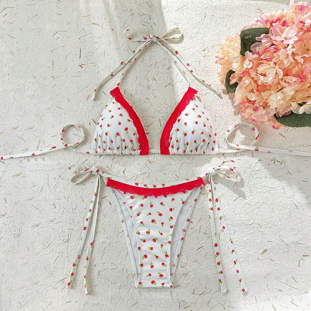 Women's Triangle Bikini with playful strawberry pattern Mune Fashion