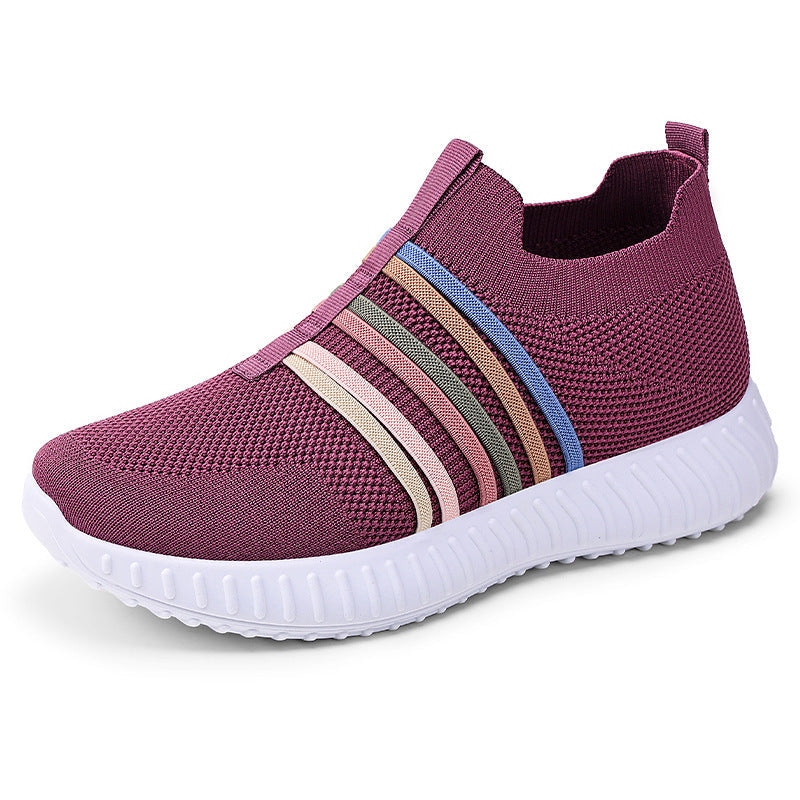 Women Lightweight and Breathable Slip-On Sneakers with Elastic Insert Mune Fashion