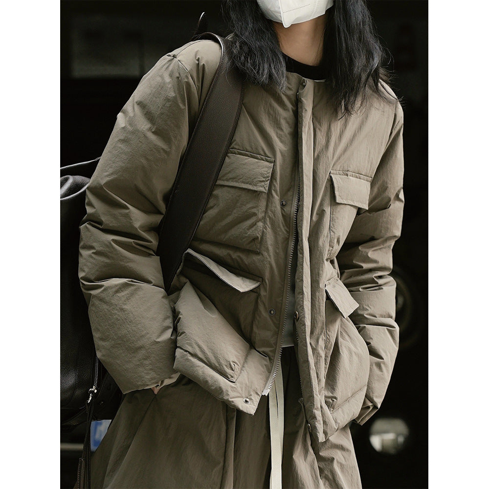 Women's Long Quilted Coat with Light Padding and Straight Oversize Cut Mune Fashion