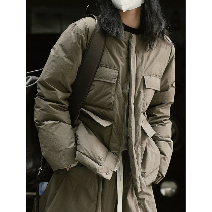 Women's Long Quilted Coat with Light Padding and Straight Oversize Cut Mune Fashion