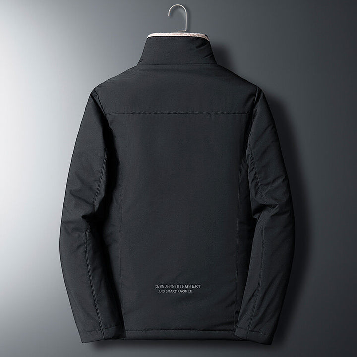 Men's Quilted Transitional Jacket with Teddy Lining and High Stand-Up Collar Mune Fashion