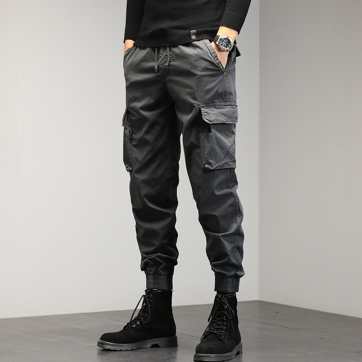 Men's Cargo Jogger Pants with Multi-Pockets and Drawstring Mune Fashion