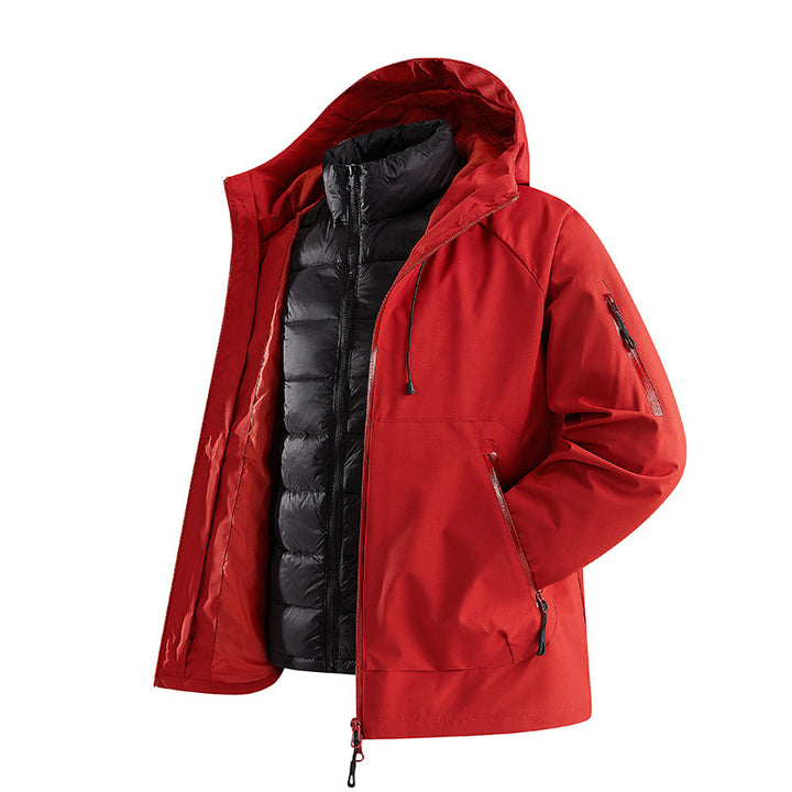 Men's two-piece transitional jacket with removable quilted inner jacket and hood Mune Fashion