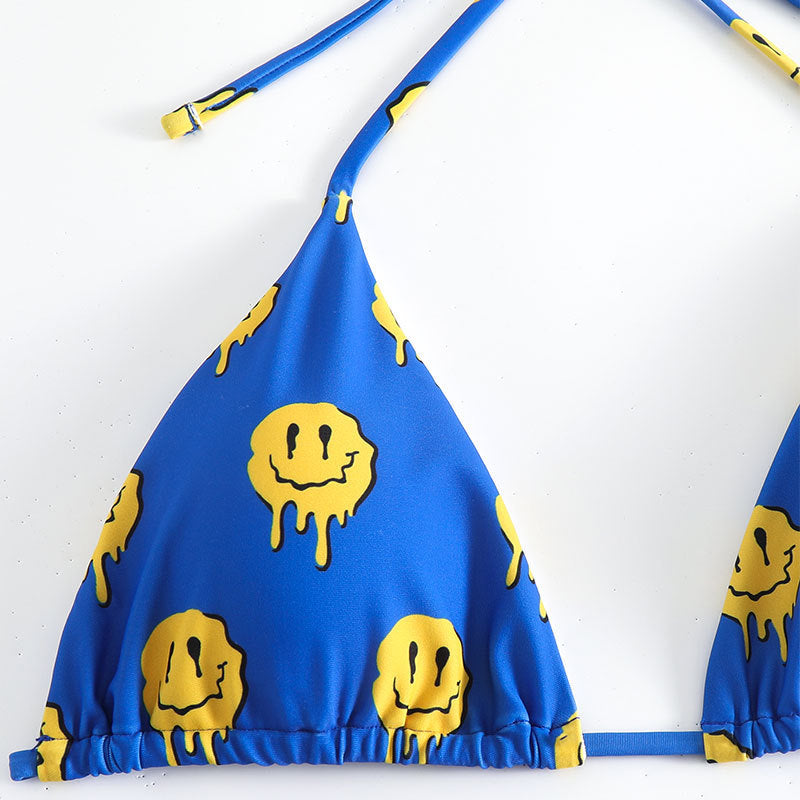 Women's triangle bikini with cheerful smiley print Mune Fashion