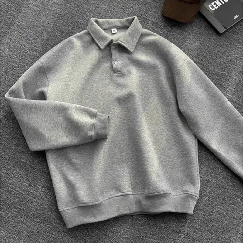 Men's polo shirt sweatshirt with shirt collar and oversized cut Mune Fashion