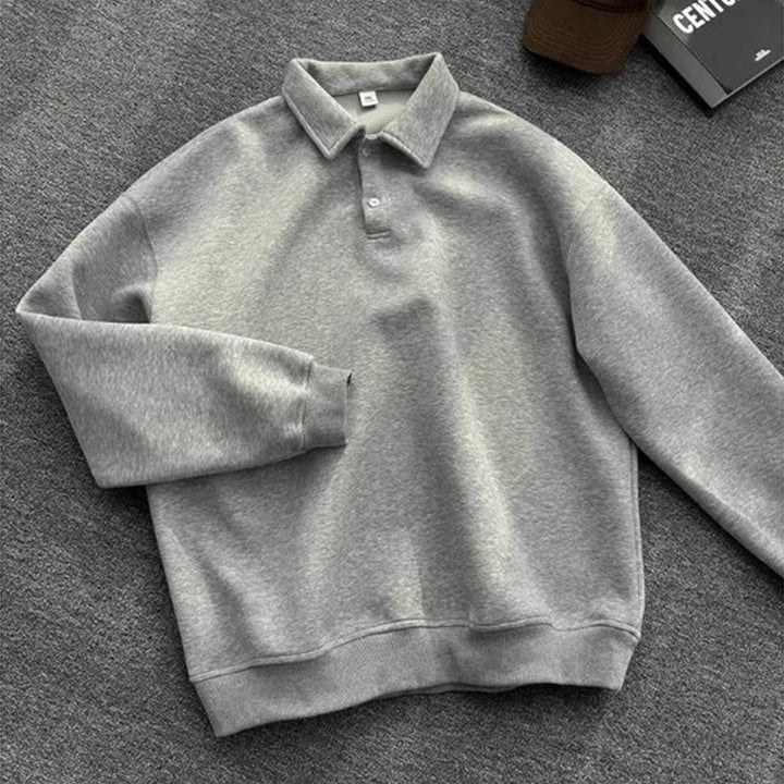 Men's polo shirt sweatshirt with shirt collar and oversized cut Mune Fashion