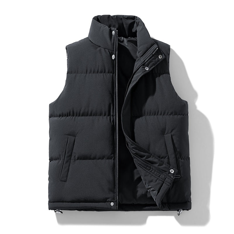 Men's Insulated Outdoor Padded Vest with High Collar, 2-Way Zipper & Concealed Side Pockets Mune Fashion