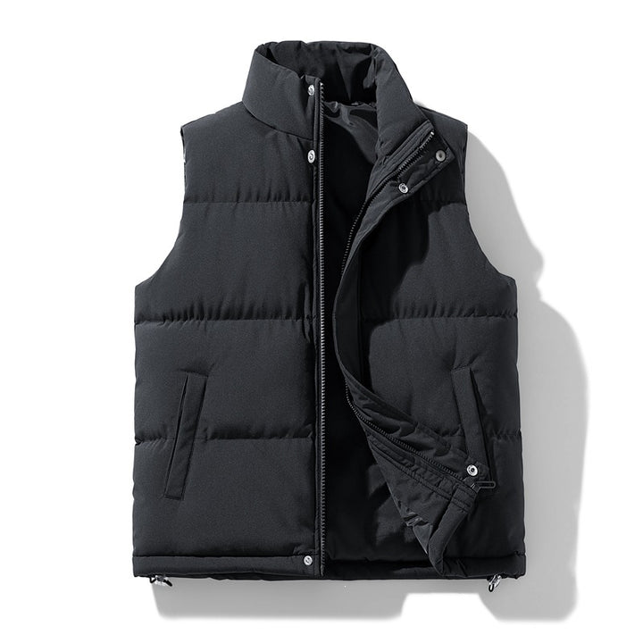 Men's Insulated Outdoor Padded Vest with High Collar, 2-Way Zipper & Concealed Side Pockets Mune Fashion