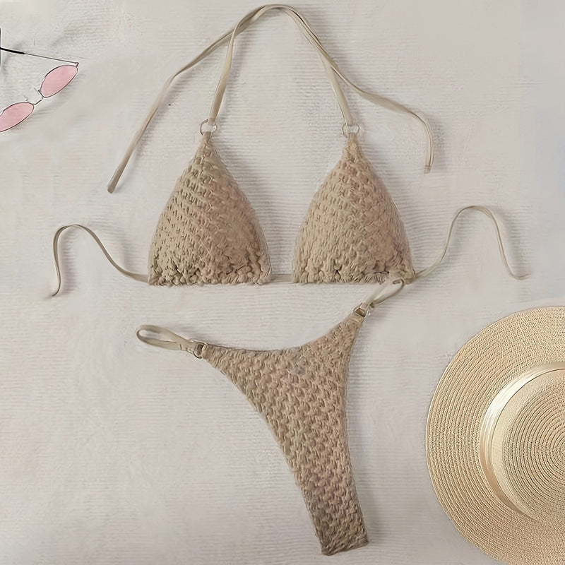 Women's Triangle Bikini with Braided Structure Mune Fashion