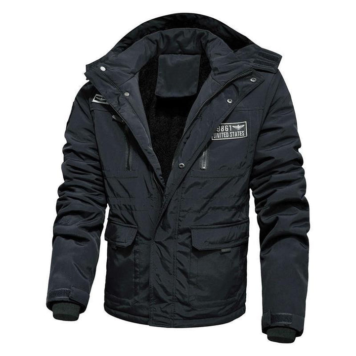 Men's Windproof Field Parka with Teddy Fleece Inner Lining, Multifunctional Cargo Pockets and Hood Mune Fashion