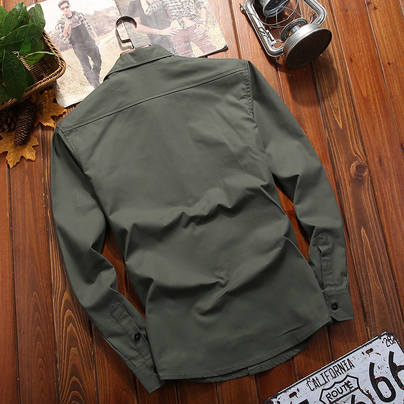 Men's cotton blend shirt jacket in utility look with chest flap pockets Mune Fashion