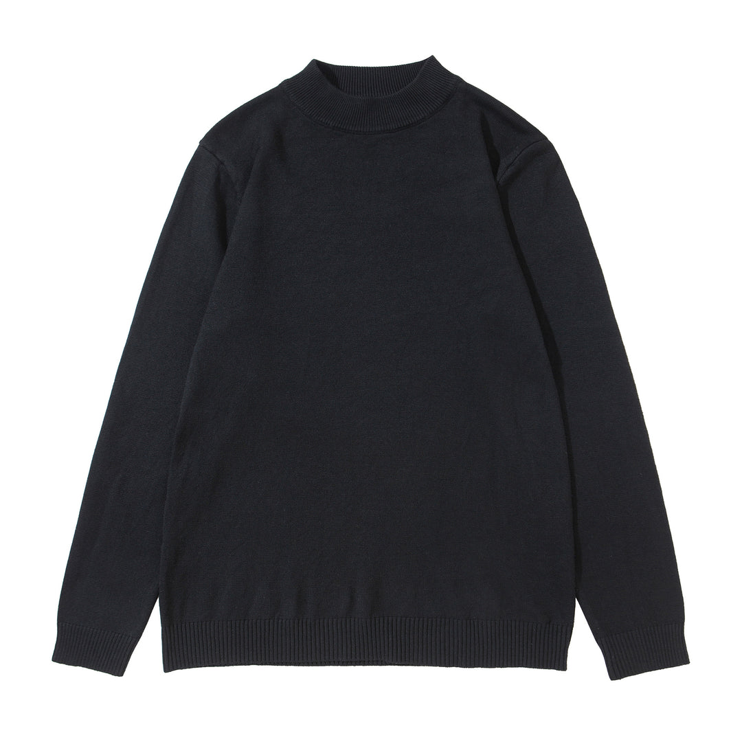 Unisex Minimalist Fine Knit Mockneck with Extra Wide Ribbed Hem Mune Fashion