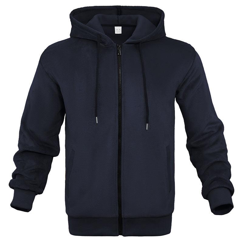 Men's Structured Hoodie Sweatshirt with Full Zip, Side Pockets and Ribbed Cuffs Mune Fashion