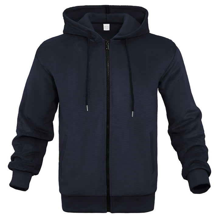 Men's Structured Hoodie Sweatshirt with Full Zip, Side Pockets and Ribbed Cuffs Mune Fashion