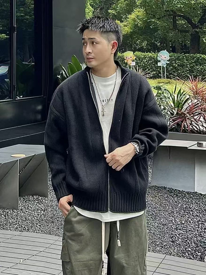 Men's Casual Windbreaker with High Collar Zip Mune Fashion