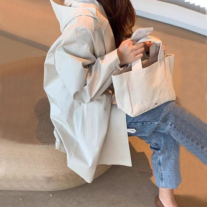 Ladies Hooded Coat in A-Line Cut with Back Pleat and Water-Repellent Surface Mune Fashion