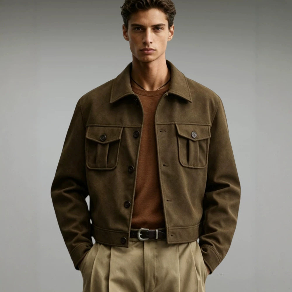 Men's Fashion Short Jacket with Large Pockets