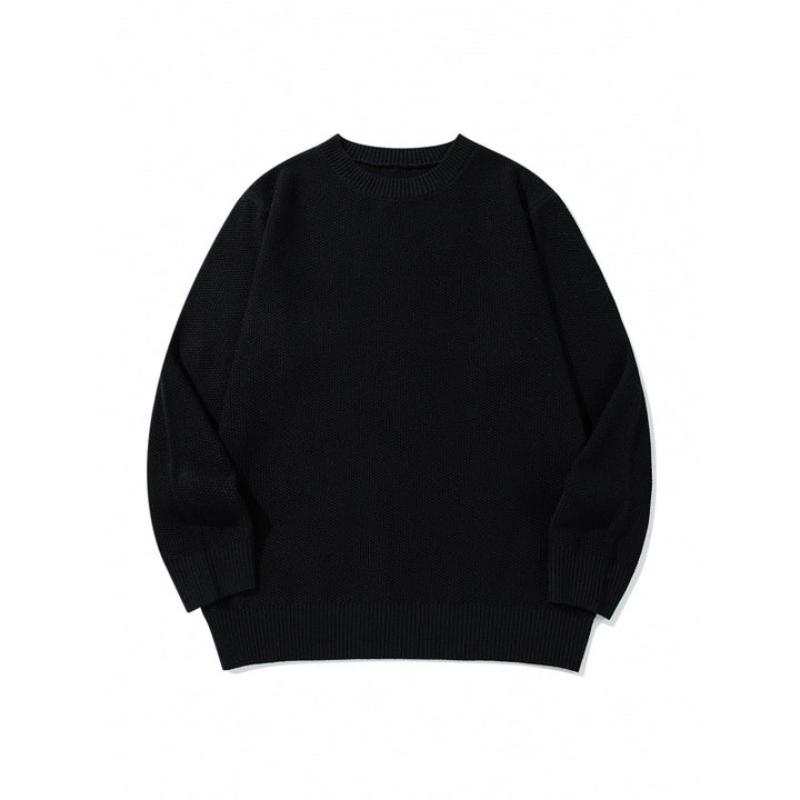 Unisex Boxy fine knit pullover with waffle structure and ribbed hem Mune Fashion