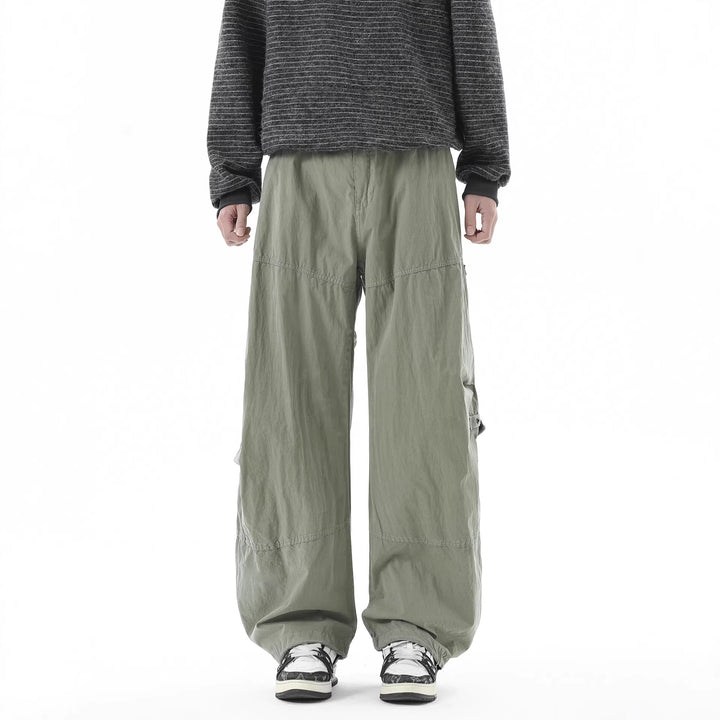 Men's Lightweight Travel Cargo Pants with Elastic Waistband and Adjustable Leg Hem Mune Fashion