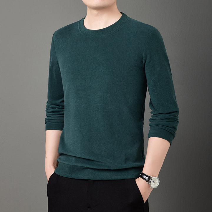 Men's Fine Crew Neck Sweater made of lightweight stretch knit with slim silhouette Mune Fashion