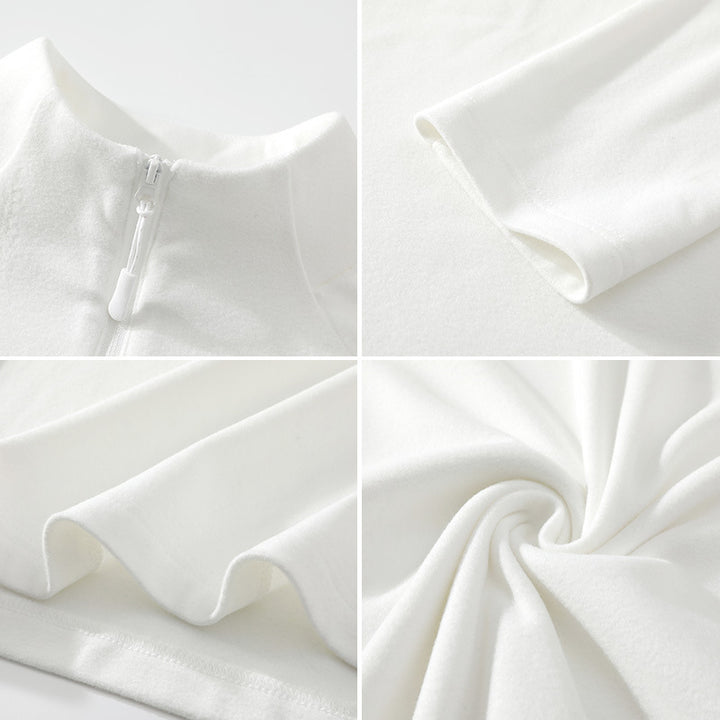 Unisex Oversize-Mockneck-Halfzip-Sweatshirt made of microfleece with rounded hem Mune Fashion