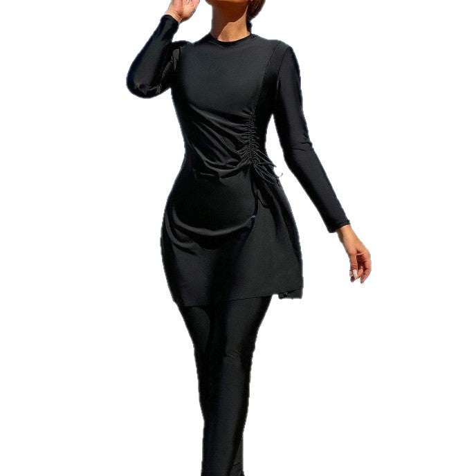 Women's Sporty Beach Outfit with Bodycon Dress and Long Leggings Mune Fashion